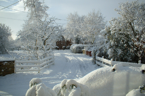Winter snow scene in Minting, England